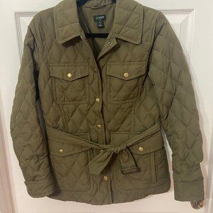 J.Crew Factory Quilted Belted Jacket Small